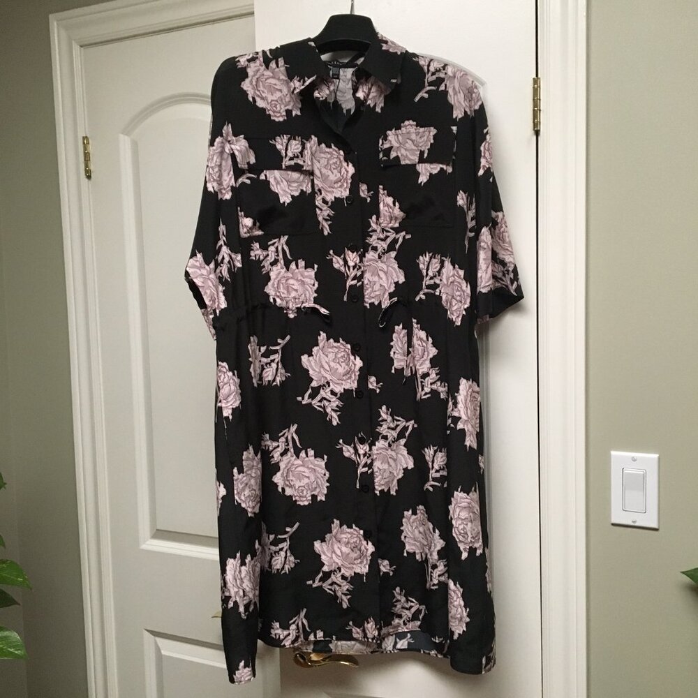 Judith & Charles silk shirt dress, S (fits larger), NWT